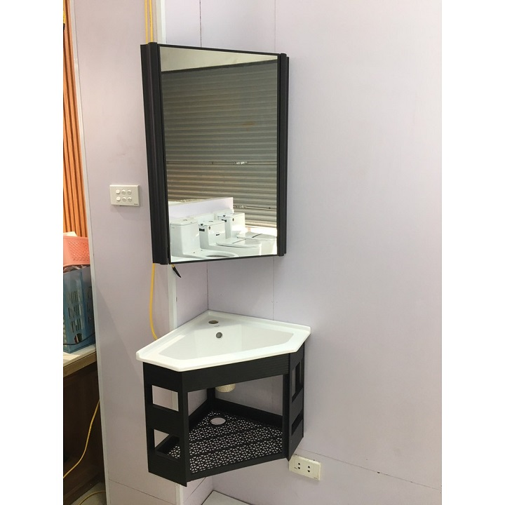 Mẫu tủ chậu lavabo đẹp đặt góc